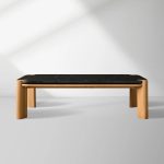 Pyet Marble Coffee Table Oak Wood Base Cocktail Table Elegance Living Room Center Tea Table - Image 10
