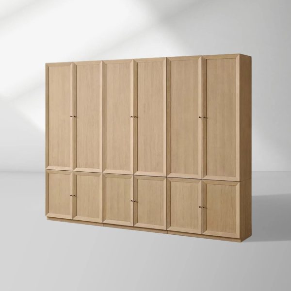 Nason Modular Oak Tall Display Cabinet Modern Living Room Large lockers - Image 10