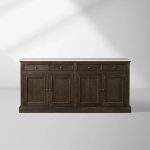 Kensington Marble Top Sideboard Pine Buffet Storage Cabinet Wood Living Room Cabinet