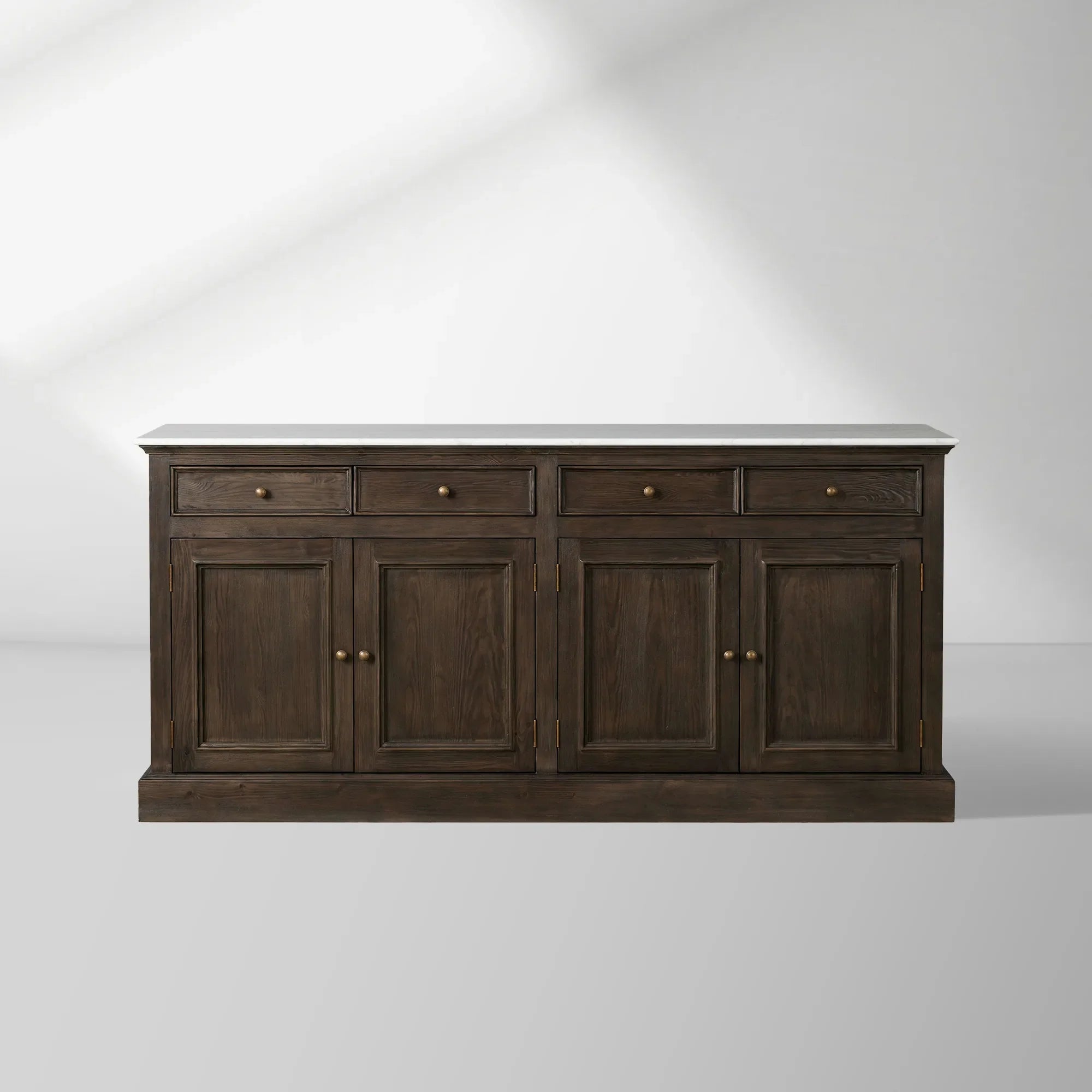2000x2000_HL_20260120_c1_a906d2d0-5fb0-4191-94fe-f2caf0e981b5.jpg Kensington Marble Top Sideboard Pine Buffet Storage Cabinet Wood Living Room Cabinet - Image 1
