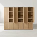 Nason Modular Oak Tall Display Cabinet Modern Living Room Large lockers - Image 11