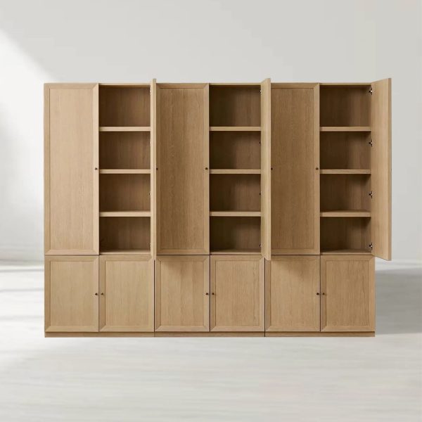 Nason Modular Oak Tall Display Cabinet Modern Living Room Large lockers - Image 11