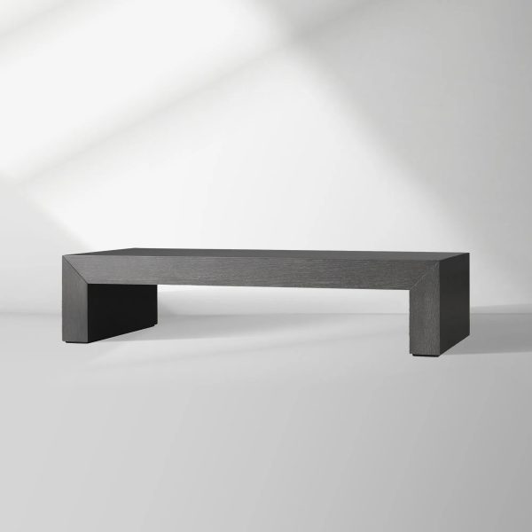 Sullivan Wood Waterfall Coffee Table Rectangle Rural Cocktail Table Oak Wood Center Tea Table - Image 9