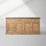 Kensington Marble Top Sideboard Pine Buffet Storage Cabinet Wood Living Room Cabinet - Image 11
