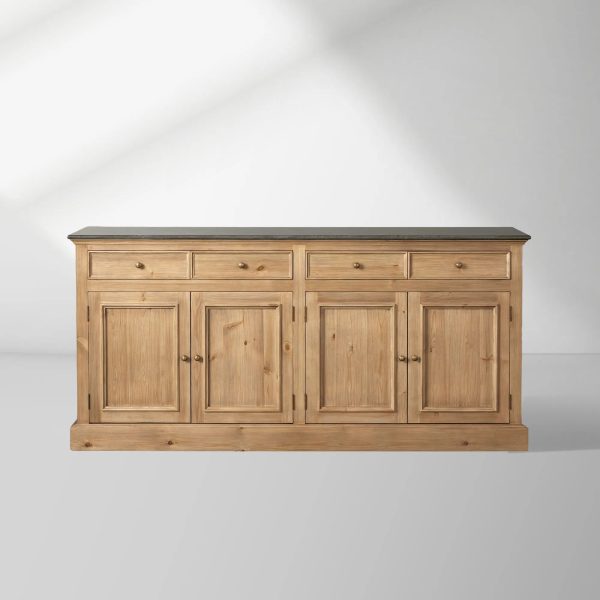 Kensington Marble Top Sideboard Pine Buffet Storage Cabinet Wood Living Room Cabinet - Image 11