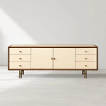 Henton Eucalyptus Wood TV Stand Living Room Entrance Six Drawers Cabinet Media Console