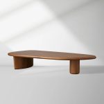 Akiro Wood Coffee Table Mid-Century Sofa  Center Cocktail Table Oak Tea Table - Image 2