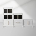 Rowan Wood Modular Wall Unit Mahogany Storage Cabinet with Reeded Glass