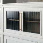 Rowan Wood Modular Wall Unit Mahogany Storage Cabinet with Reeded Glass - Image 4