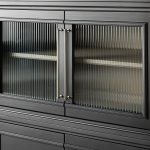 Rowan Wood Modular Wall Unit Mahogany Storage Cabinet with Reeded Glass - Image 10
