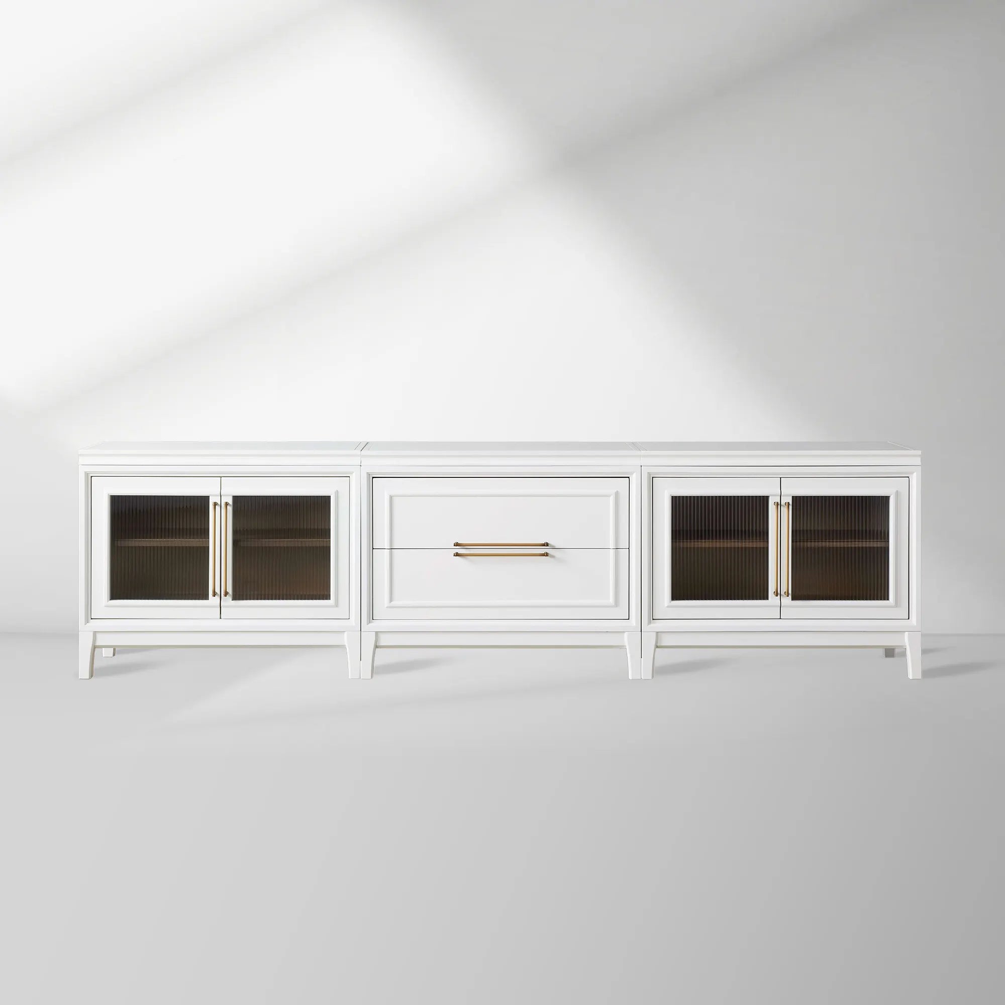 2000x2000_HL_20260202_c1_21857042-3770-4fb9-bb19-32c09571f099.jpg Rowan Drawers TV Stand Sideboard with Glass Doors Wood Entryways Cabinet Media Console - Image 1