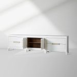 Rowan 4 Drawers TV Stand Unit Wood Entryways Storage Sideboard Cabinet Media Console - Image 3