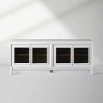 Rowan Wood TV Stand Unit Sideboard with Reeded Glass Doors Entrance Cabinet Media Console
