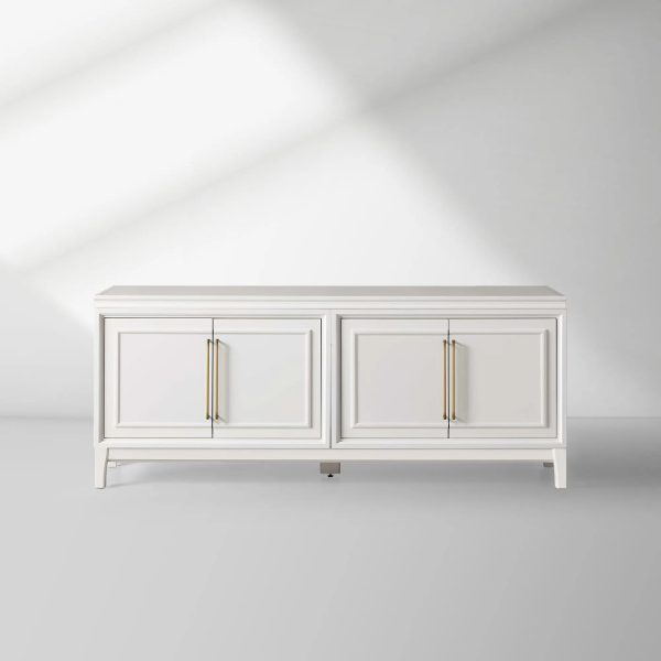 Rowan Modular Wood TV Stand Modern Sideboard Television Storage Unit with Wood Doors Entrance Cabinet - Image 5