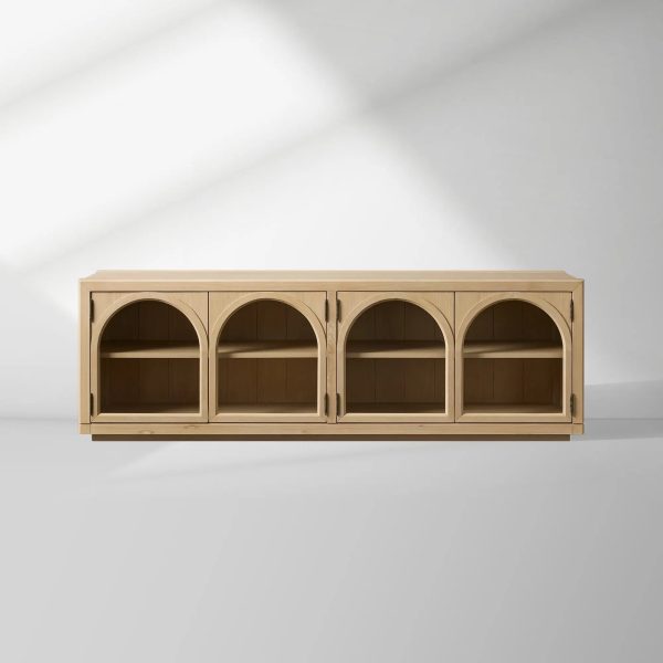 Hattie TV Stand Cabinet Oak Media Console Wood Sideboard Modern television Storage Side Unit - Image 10