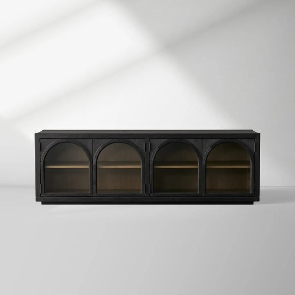 Hattie TV Stand Cabinet Oak Media Console Wood Sideboard Modern television Storage Side Unit - Image 4