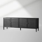 Pearson Mindi TV Stand Woven Cane Cabinet Doors Media Console Wood Sideboard Television Storage Unit - Image 5