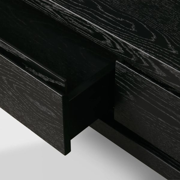 Sullivan Rectangular Storage Coffee Table Wood Center Cocktail Table Oak Tea Table with Drawers - Image 7