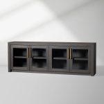 Bodhi Oak Media Console Wood TV Stand Side Cabinet Rustic Television Storage Unit Sideboard - Image 4