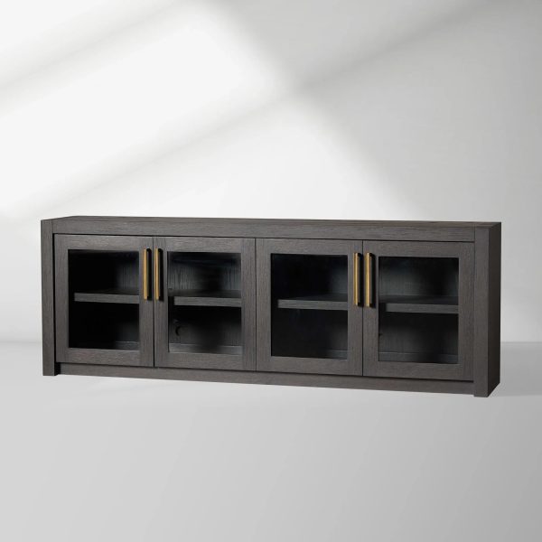 Bodhi Oak Media Console Wood TV Stand Side Cabinet Rustic Television Storage Unit Sideboard - Image 4