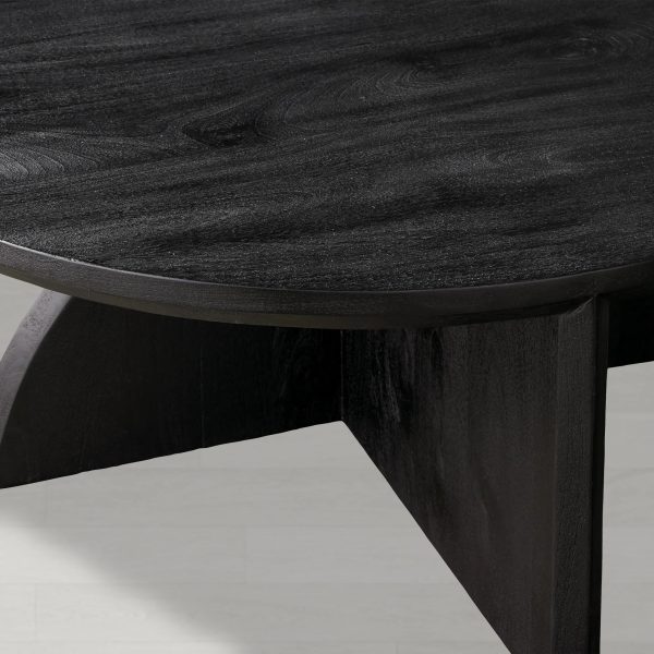 Calderone Round Coffee Table Mango Wood Cocktail Table Modern Sofa Center Tea Table - Image 3