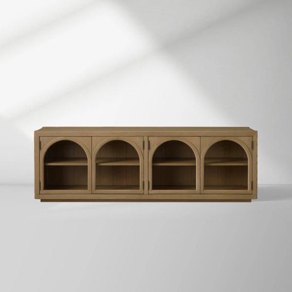 Hattie TV Stand Cabinet Oak Media Console Wood Sideboard Modern television Storage Side Unit - Image 7