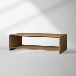 Felton Minimalist Coffee Table Oak Cocktail Table Rural Living Room  Wood Center Tea Table - Image 6