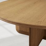 Felton Oak Wood Round Coffee Table Wood Center Tea Table Minimalist Rural Cocktail Table - Image 2