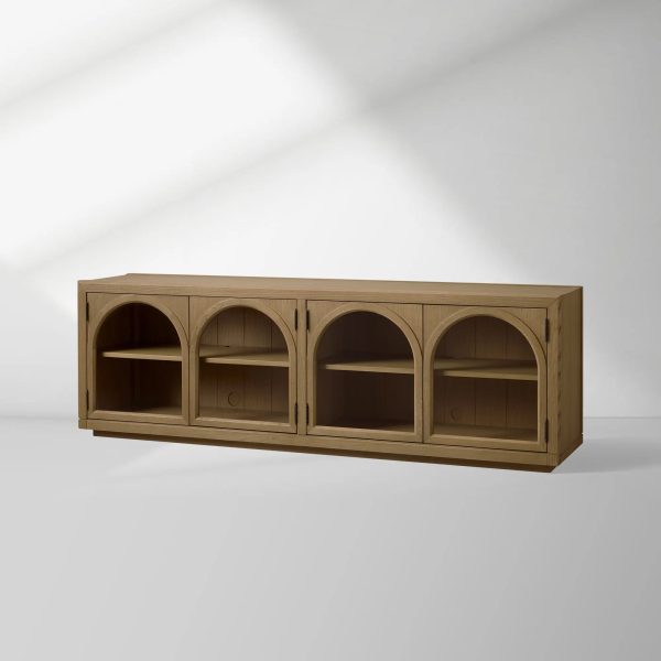 Hattie TV Stand Cabinet Oak Media Console Wood Sideboard Modern television Storage Side Unit - Image 8