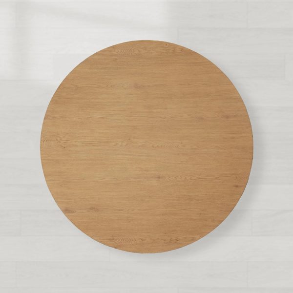 Felton Oak Wood Round Coffee Table Wood Center Tea Table Minimalist Rural Cocktail Table - Image 3