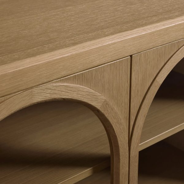 Hattie TV Stand Cabinet Oak Media Console Wood Sideboard Modern television Storage Side Unit - Image 9