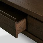 Sullivan Rectangular Storage Coffee Table Wood Center Cocktail Table Oak Tea Table with Drawers - Image 11
