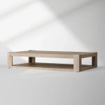 Devon Parson-Style Coffee Table Natural Oak Wood Living Room Center Tea Table Rectangular Cocktail Table - Image 2