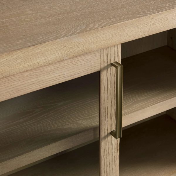 Bodhi Oak Media Console Wood TV Stand Side Cabinet Rustic Television Storage Unit Sideboard - Image 8