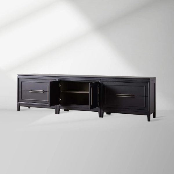 Rowan 4 Drawers TV Stand Unit Wood Entryways Storage Sideboard Cabinet Media Console - Image 4