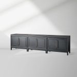 Rowan Entrance Storage Cabinet Wood TV Stand Unit Modern Sideboard with Doors - Image 4