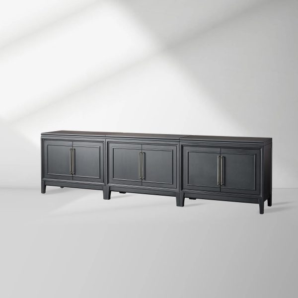 Rowan Entrance Storage Cabinet Wood TV Stand Unit Modern Sideboard with Doors - Image 4