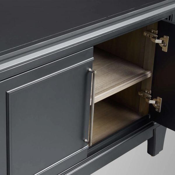 Rowan Modular Wood TV Stand Modern Sideboard Television Storage Unit with Wood Doors Entrance Cabinet - Image 8