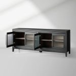 Rowan Wood TV Stand Unit Sideboard with Reeded Glass Doors Entrance Cabinet Media Console - Image 6