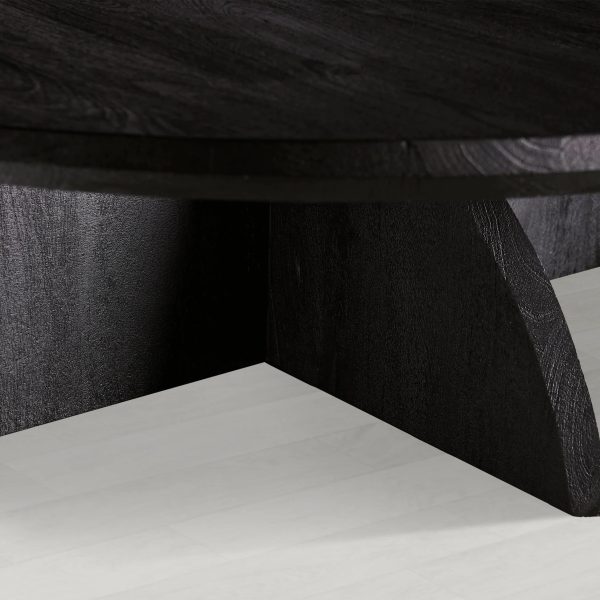 Calderone Round Coffee Table Mango Wood Cocktail Table Modern Sofa Center Tea Table - Image 4