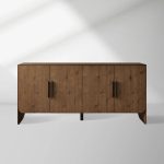 Felton Media Console Oak TV Stand Side Cabinet Television Storage Unit Wood Sideboard - Image 4