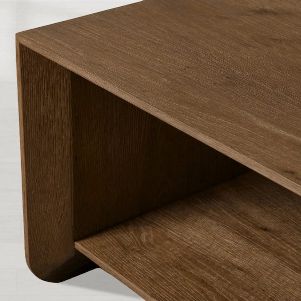 Felton Minimalist Coffee Table Oak Cocktail Table Rural Living Room  Wood Center Tea Table - Image 3