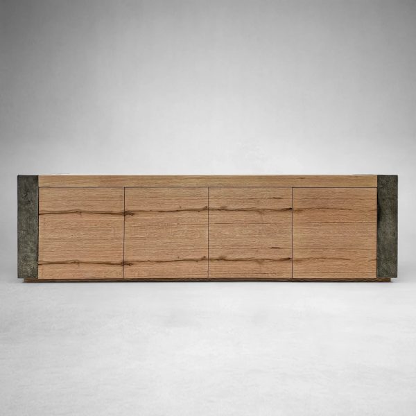 Telluride Mexican Oak TV Stand Cabinet Media Console Result Sideboard Wood Television Storage Unit - Image 7