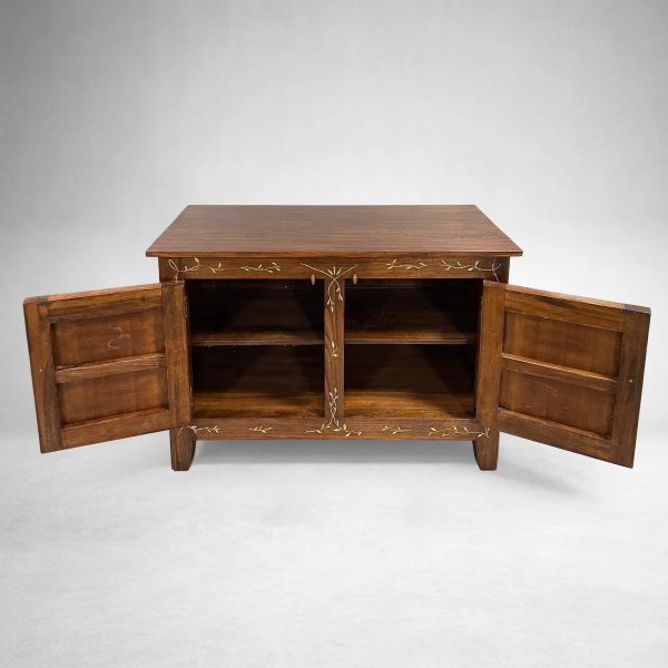 Stefania Hand-Painted Florals Buffet Cabinet Poplar Wood Sideboard Living Room Entryways Cabinet - Image 5