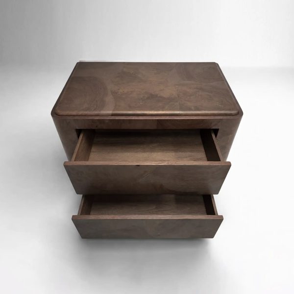 Polanco Wood Closed Nightstand Mosaic Surface Bedside Table - Image 9