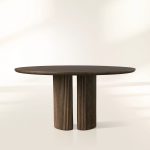 Astor Round Natural Marble Top Dining Table Oak Wood Base - Image 5