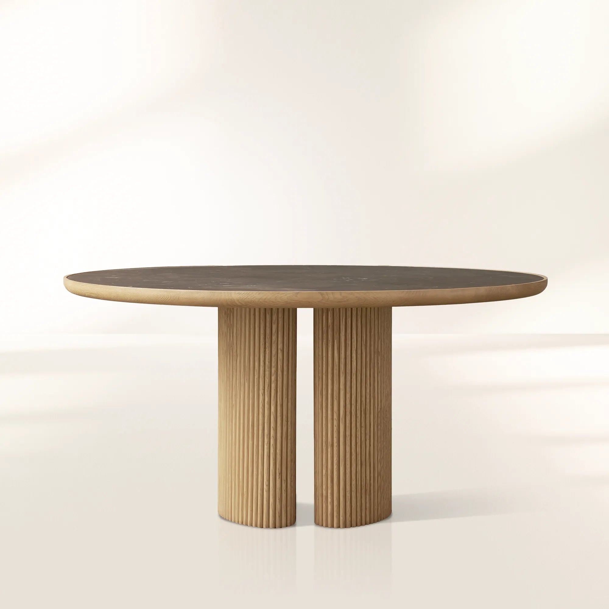 2000x2000_Pi_20260304_he_6d468fb1-3be5-4c4d-91cc-f12a6562c288.jpg Astor Round Natural Marble Top Dining Table Oak Wood Base - Image 1