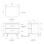 Danny Closed Nightstand Marble Top Bedside Table Brass Pulls Two-Drawer Chest - Image 13