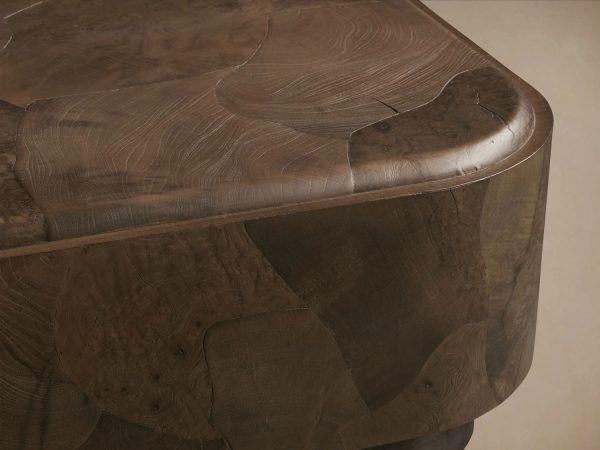 Pola Wood Plinth Coffee Table Wabi-Sabi Living Room Center Tea Table - Image 3