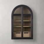 Hattie Medi Century  Style Wall Mounted Storage Cabinet Wood Arched Drawers Cabinet
